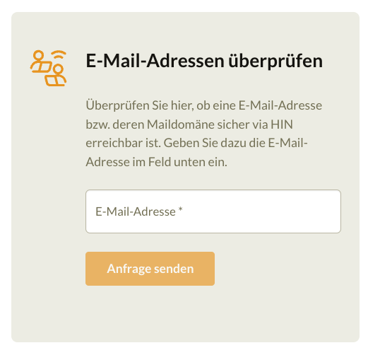 Eingabemaske für Adressüberprüfung