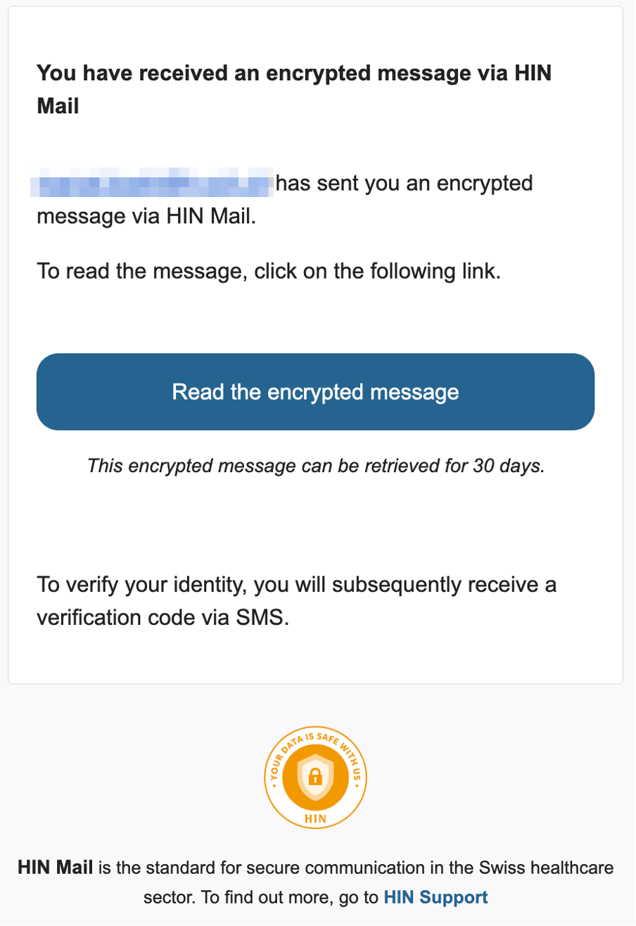 HIN Mail to non-members: read message