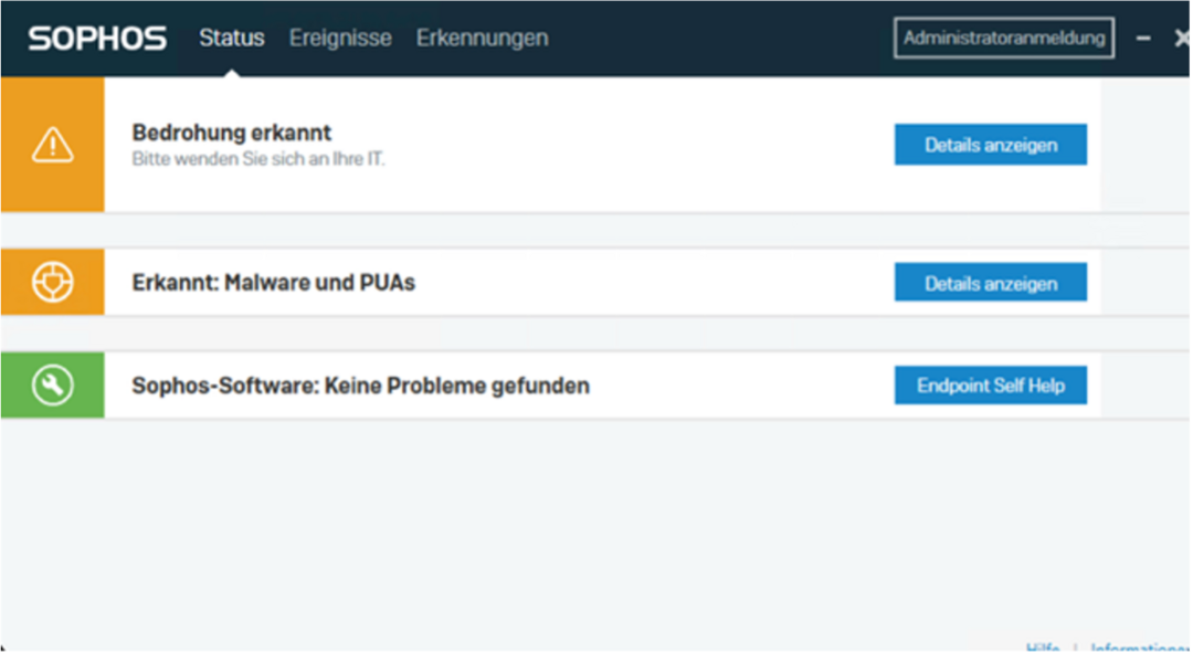 Sophos: Bedrohung erkannt