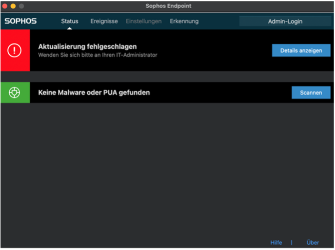 Sophos : échec de la mise à jour