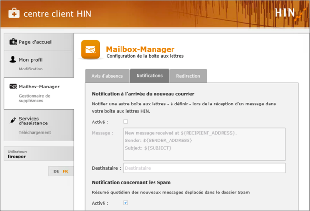 Centre client HIN