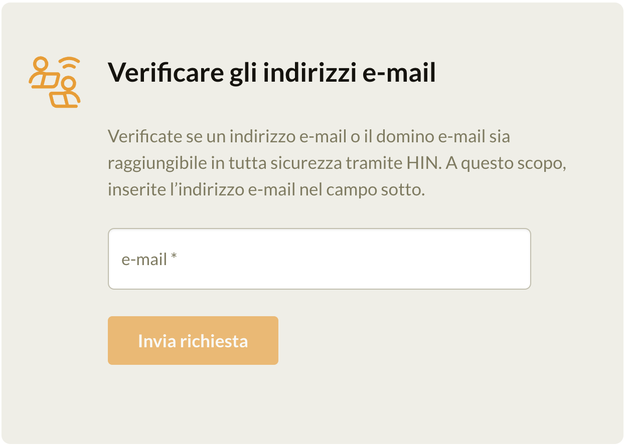 Maschera di inserimento per la verifica dell’indirizzo