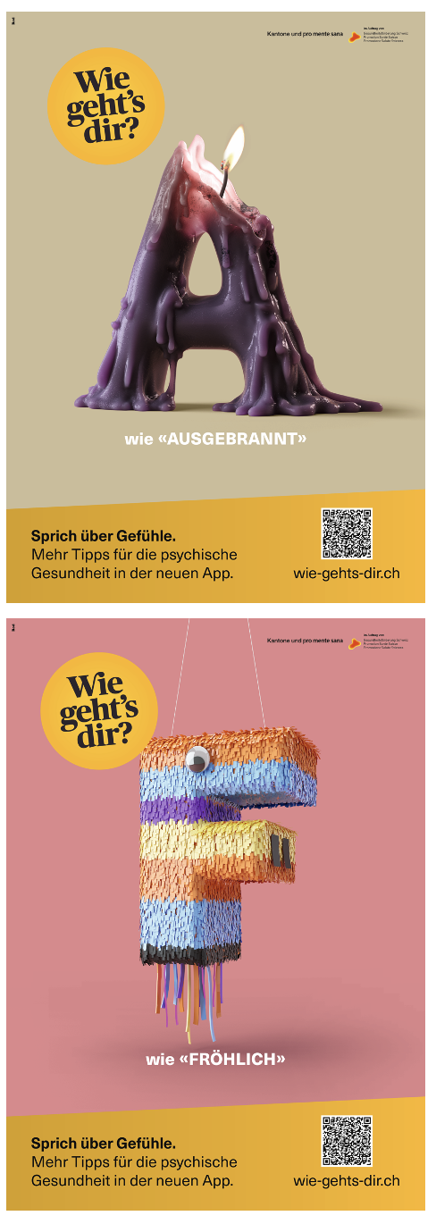 Plakate der Kampagne "Wie geht’s dir?"