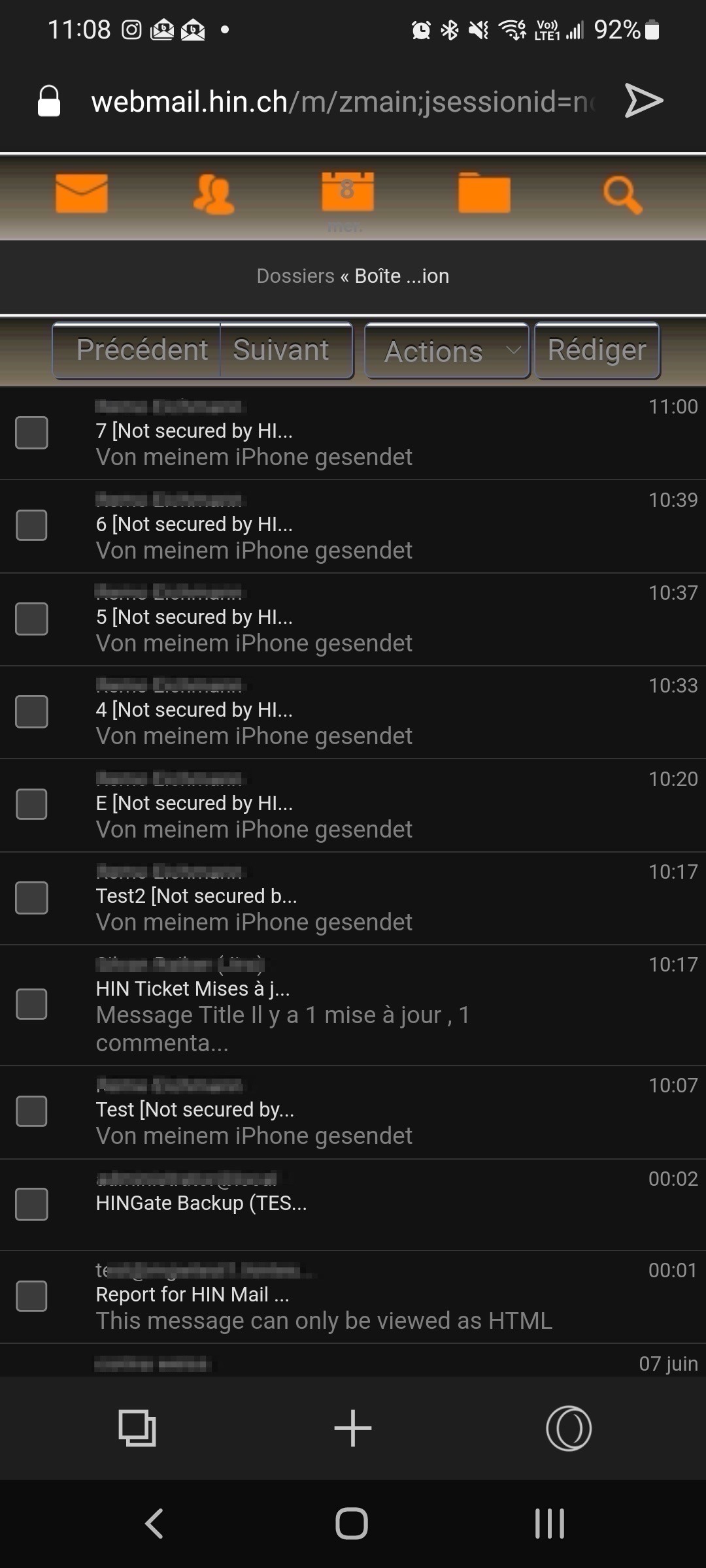 HIN Webmail Android FR