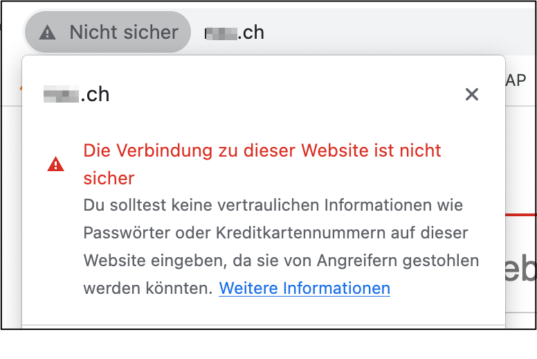 Unsichere Verbindung beim Surfen